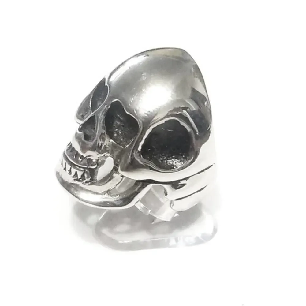 New 316L stainless‎ steel biker skull ring size 9